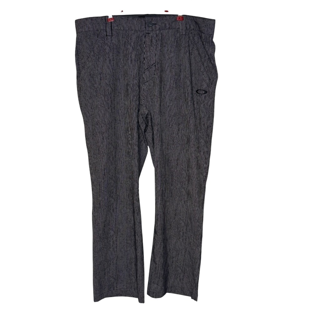 Oakley Men's Golf Pants Pinstriped‎ Straight Leg Performance Black White 36X34